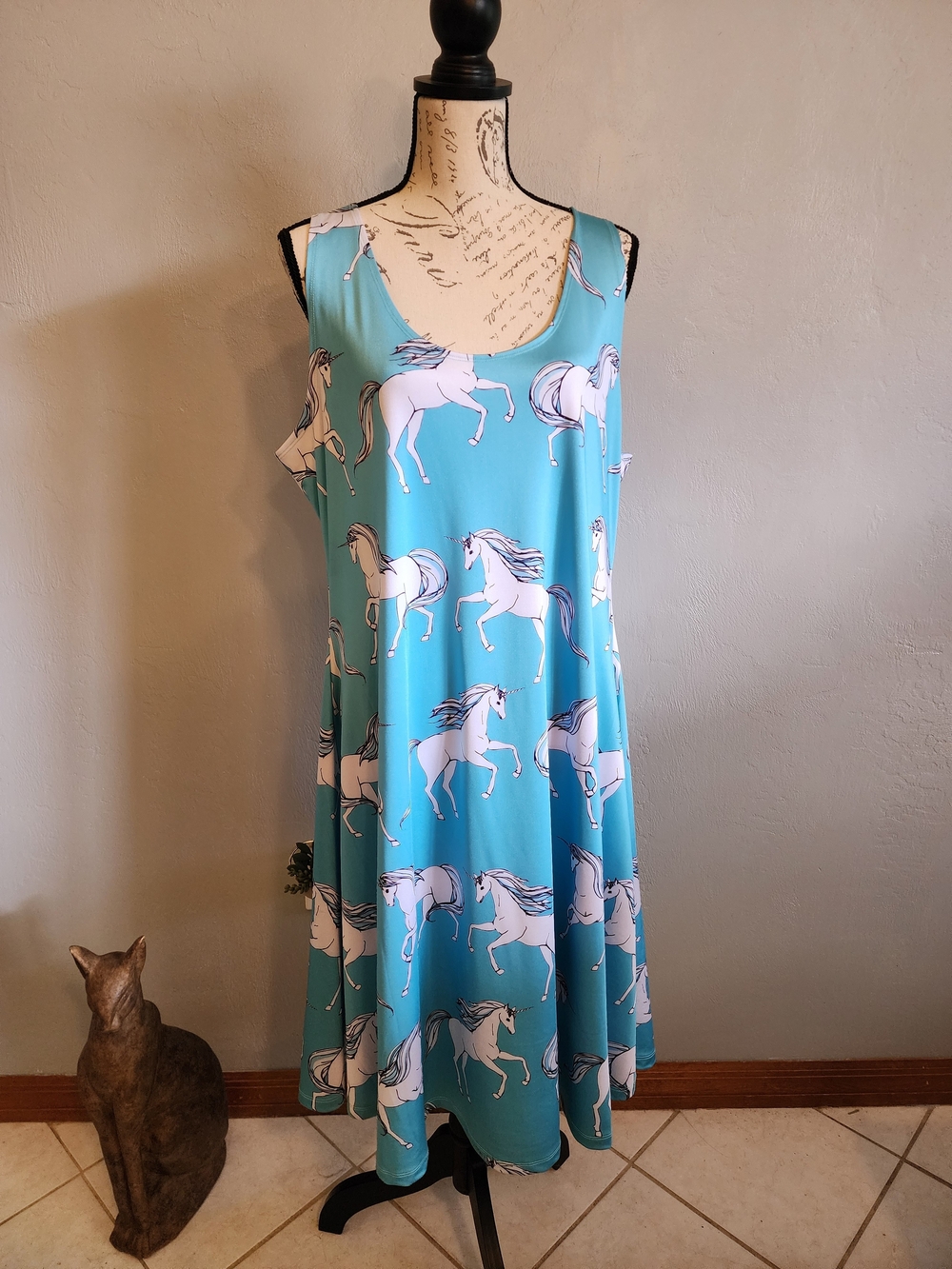 Sleeveless Aqua Unicorn Dress From Cowcow